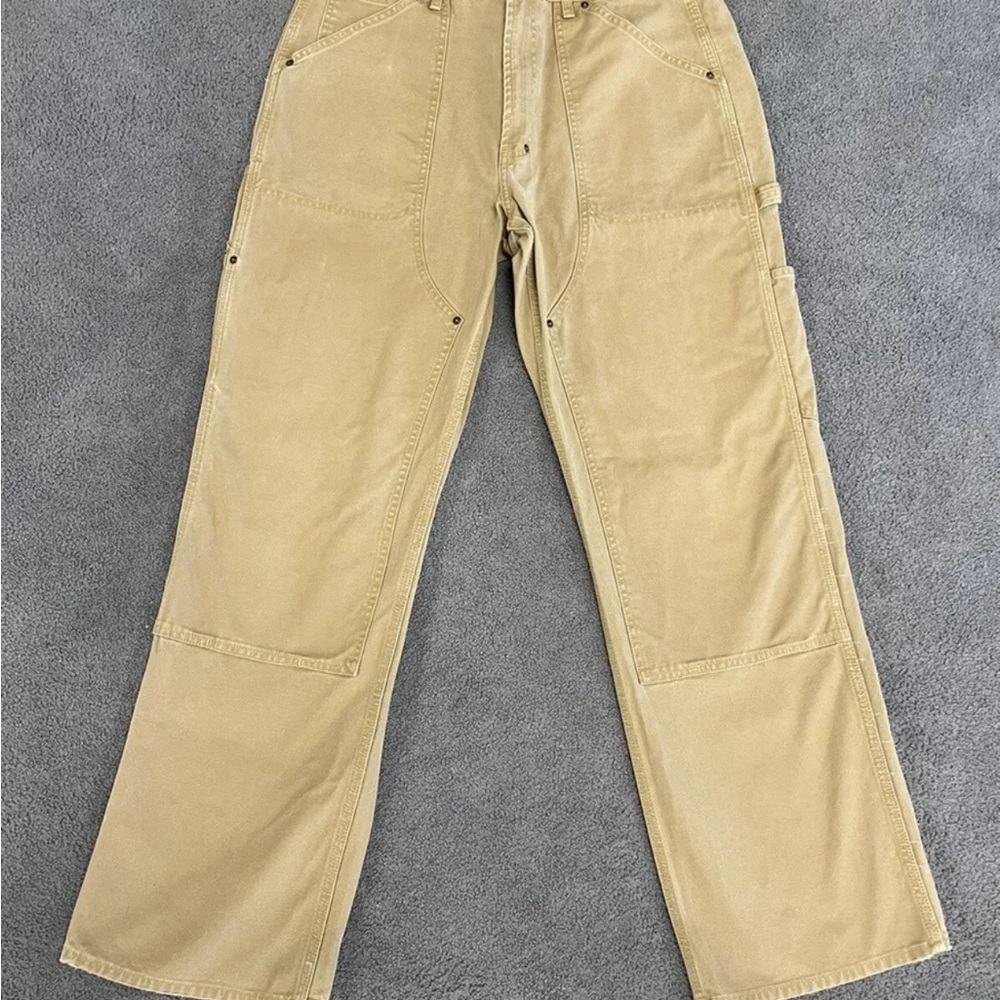 Vintage 90s Polo Ralph Lauren Double Knee Workwear Pants Tan Size 34x34